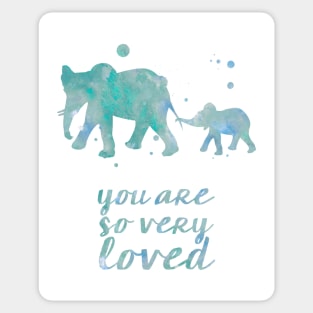 Elephant You Are So Very Loved Watercolor Painting Sticker